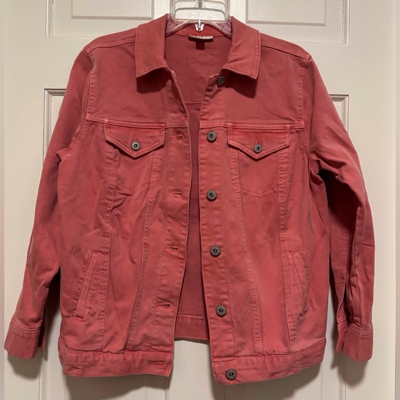 Style & Co Jackets & Blazers - Style & Co.—Denim Jacket, S, Coral/Salmon/Pink, EUC—Worn & Washed Once! So cute!